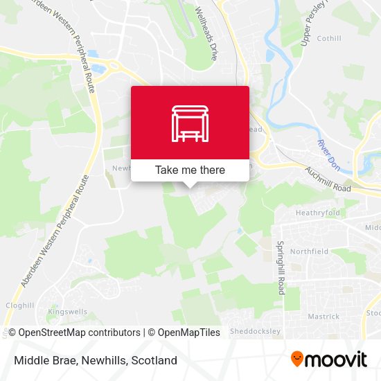 Middle Brae, Newhills map