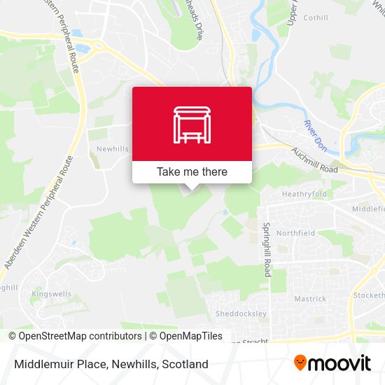 Middlemuir Place, Newhills map