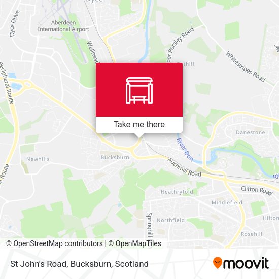 St John's Road, Bucksburn map