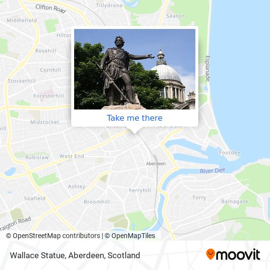 Wallace Statue, Aberdeen map