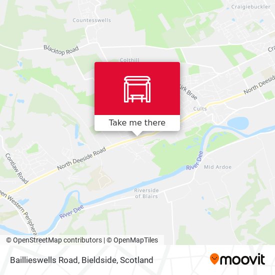 Baillieswells Road, Bieldside map