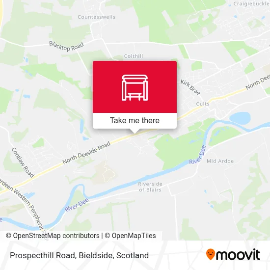 Prospecthill Road, Bieldside map