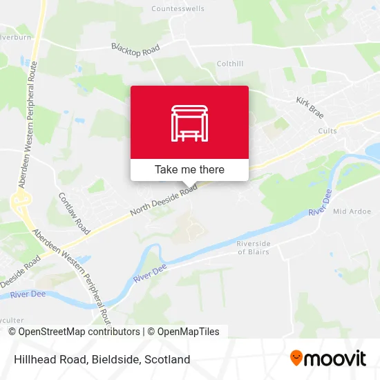Hillhead Road, Bieldside map