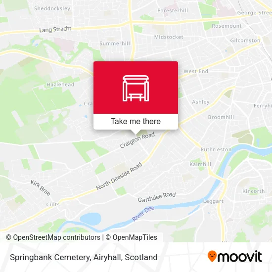 Springbank Cemetery, Airyhall map