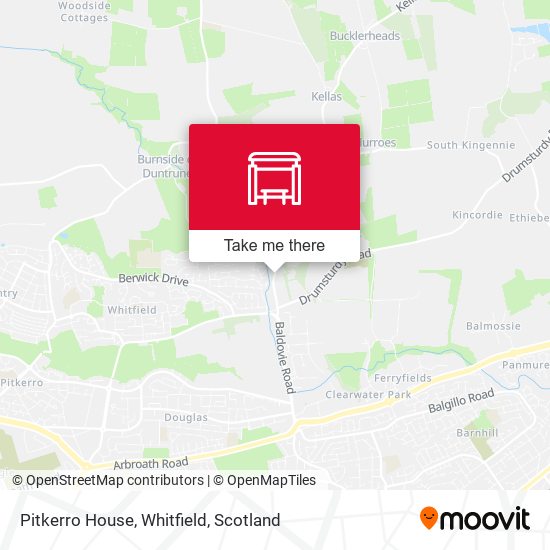 Pitkerro House, Whitfield map