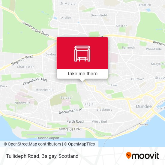 Tullideph Road, Balgay map