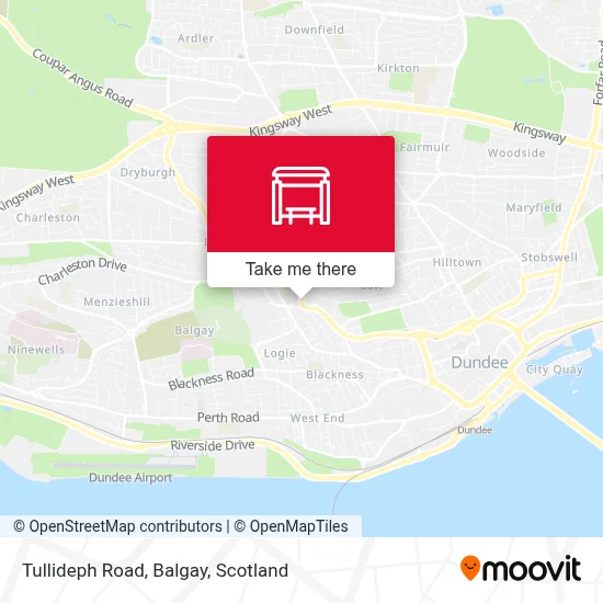 Tullideph Road, Balgay map