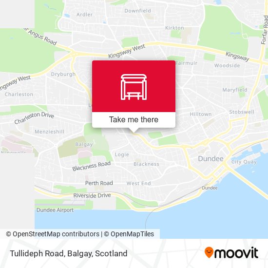 Tullideph Road, Balgay map