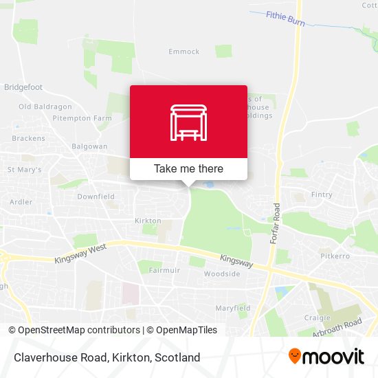 Claverhouse Road, Kirkton map