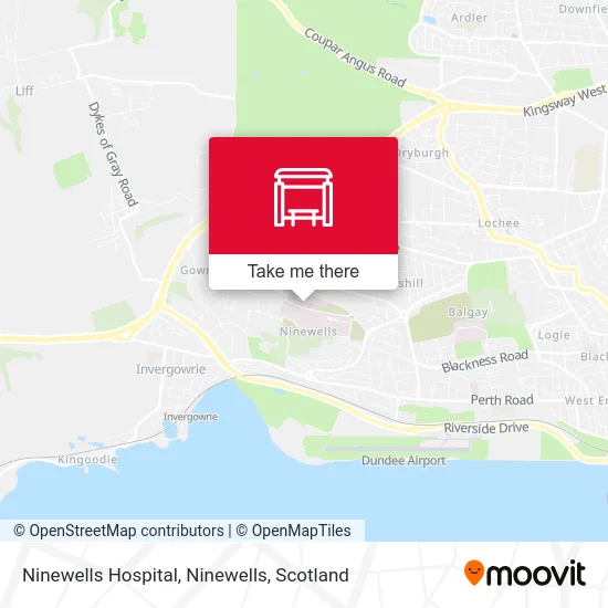 Ninewells Hospital, Ninewells map