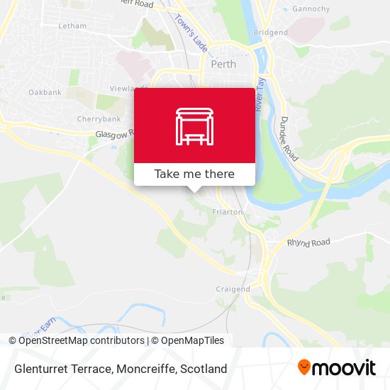 Glenturret Terrace, Moncreiffe map