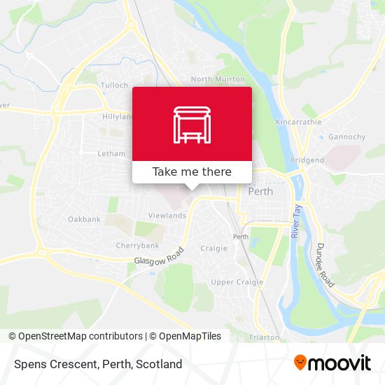 Spens Crescent, Perth map