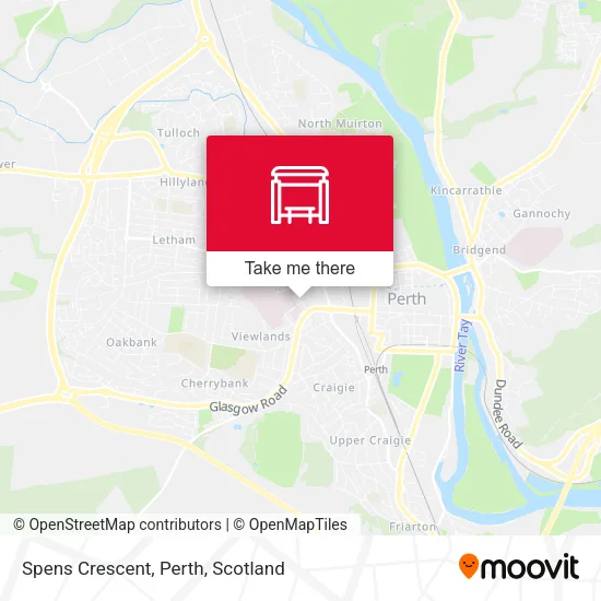 Spens Crescent, Perth map