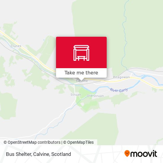 Bus Shelter, Calvine map