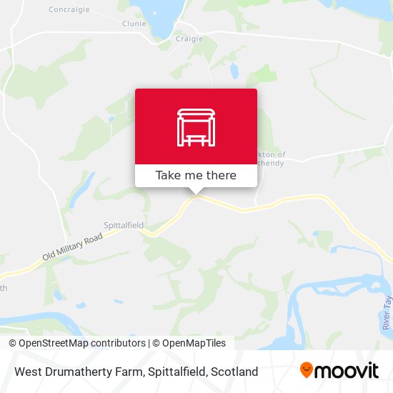 West Drumatherty Farm, Spittalfield map