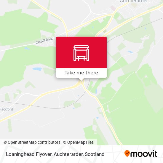 Loaninghead Flyover, Auchterarder map