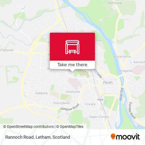 Rannoch Road, Letham map