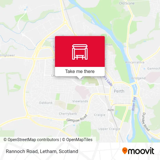 Rannoch Road, Letham map