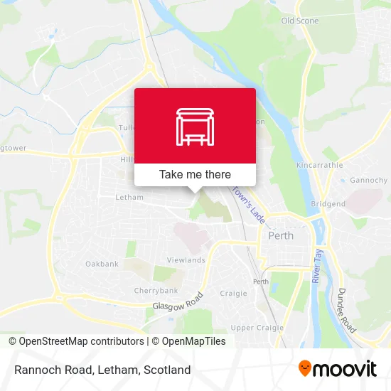 Rannoch Road, Letham map