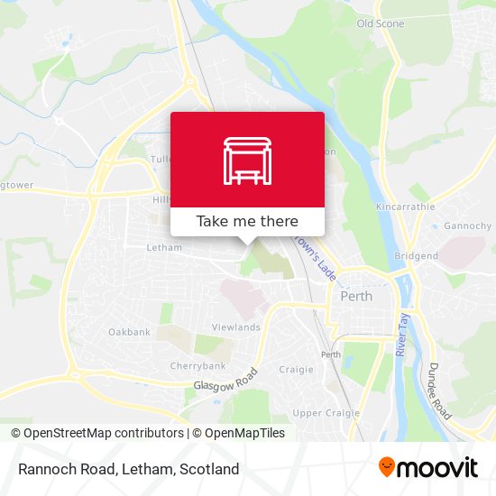 Rannoch Road, Letham map