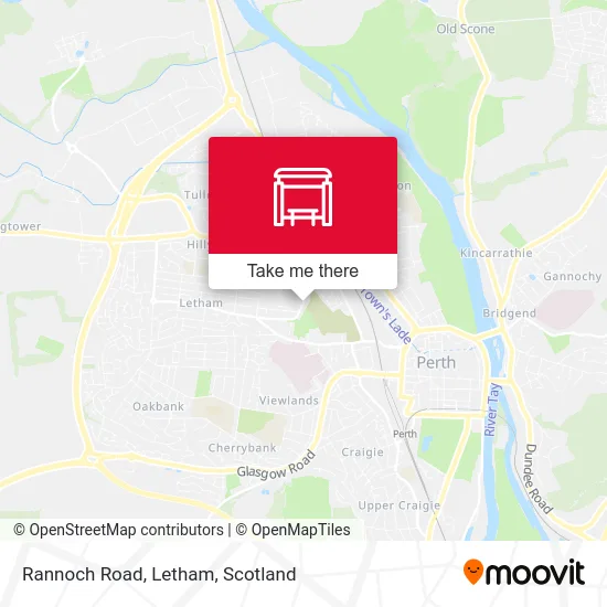 Rannoch Road, Letham map