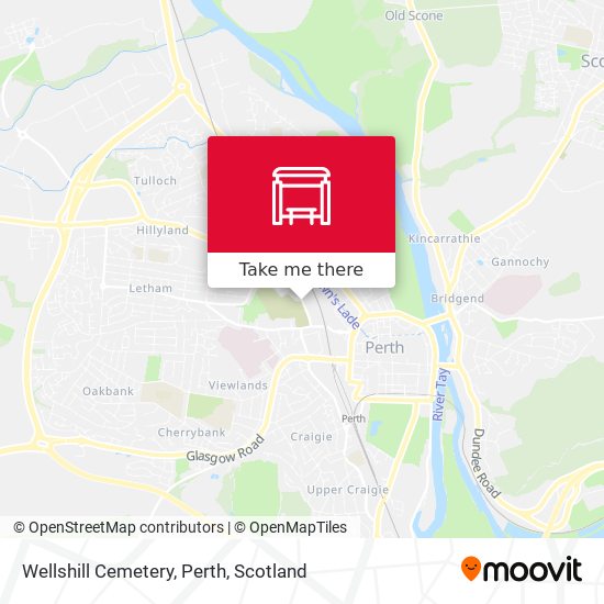 Wellshill Cemetery, Perth map