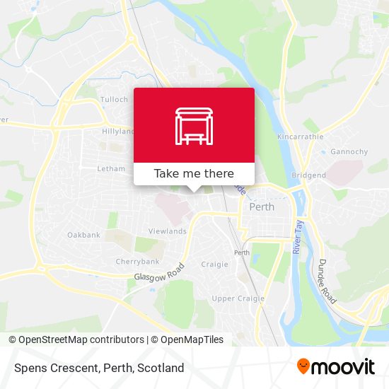 Spens Crescent, Perth map