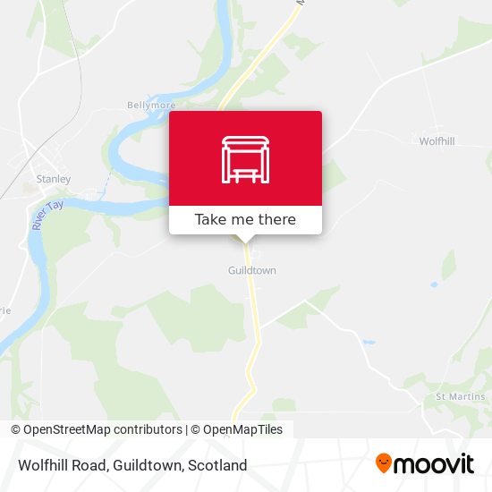 Wolfhill Road, Guildtown map