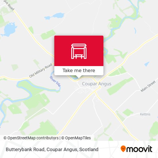 Butterybank Road, Coupar Angus map