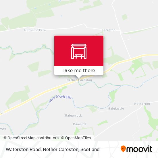 Waterston Road, Nether Careston map