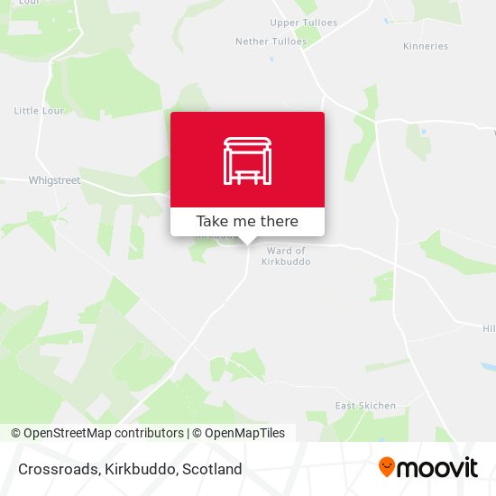 Crossroads, Kirkbuddo map