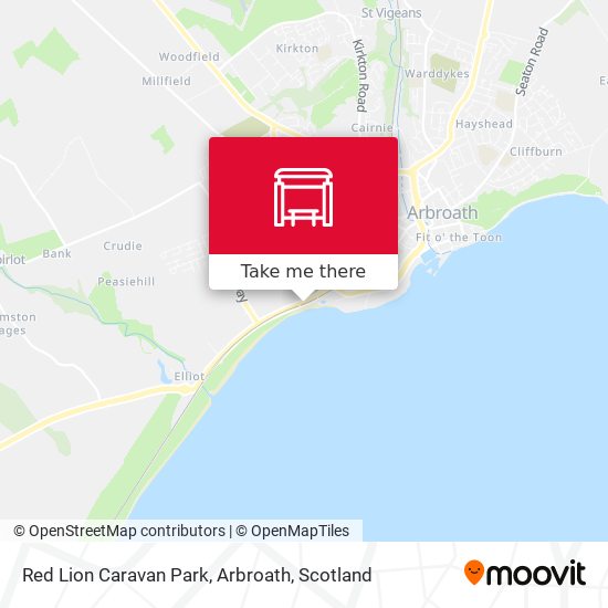 Red Lion Caravan Park, Arbroath map