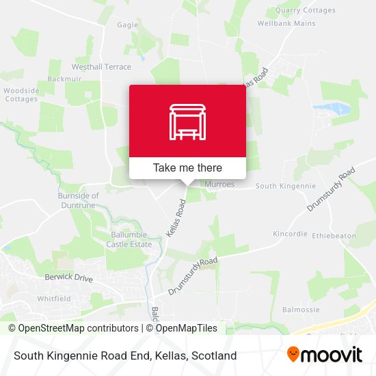 South Kingennie Road End, Kellas map