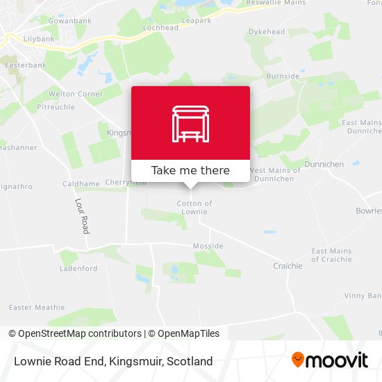 Lownie Road End, Kingsmuir map