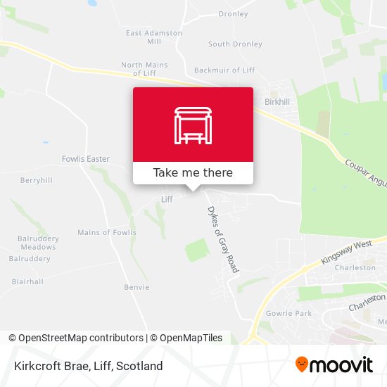 Kirkcroft Brae, Liff map