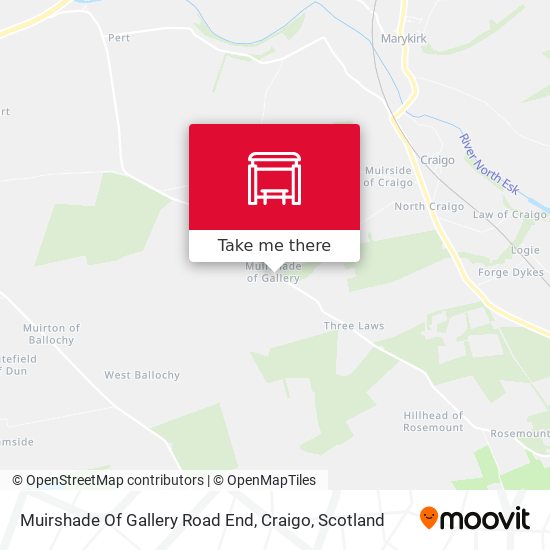 Muirshade Of Gallery Road End, Craigo map