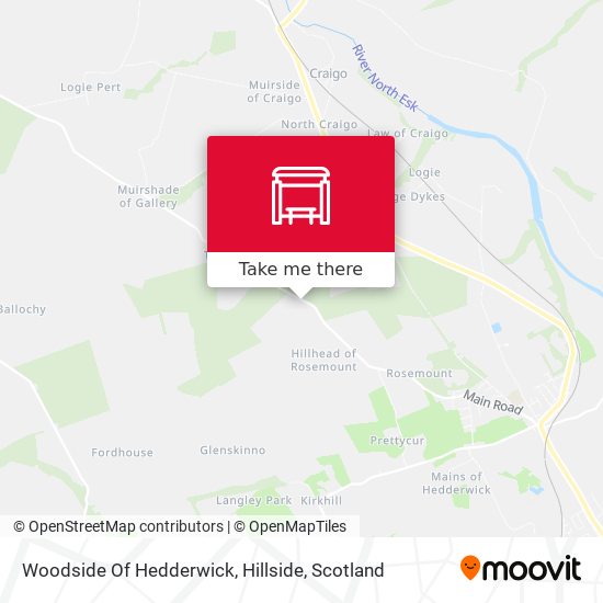 Woodside Of Hedderwick, Hillside map