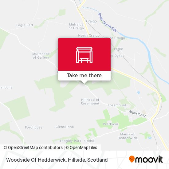 Woodside Of Hedderwick, Hillside map