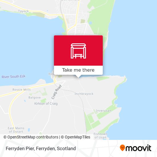 Ferryden Pier, Ferryden map