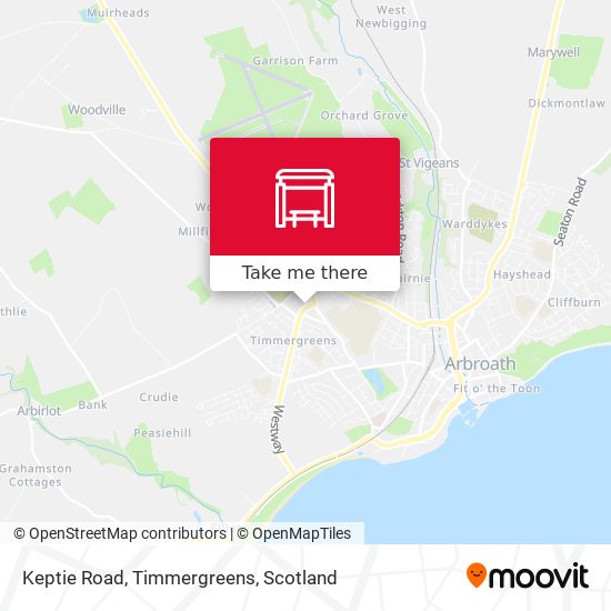 Keptie Road, Timmergreens map