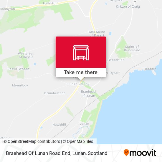 Braehead Of Lunan Road End, Lunan map