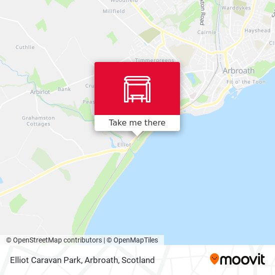 Elliot Caravan Park, Arbroath map