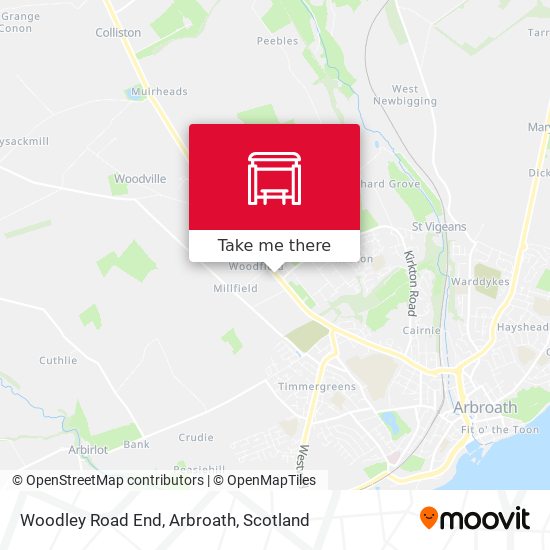 Woodley Road End, Arbroath map
