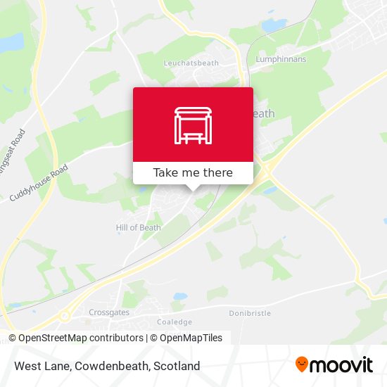 West Lane, Cowdenbeath map