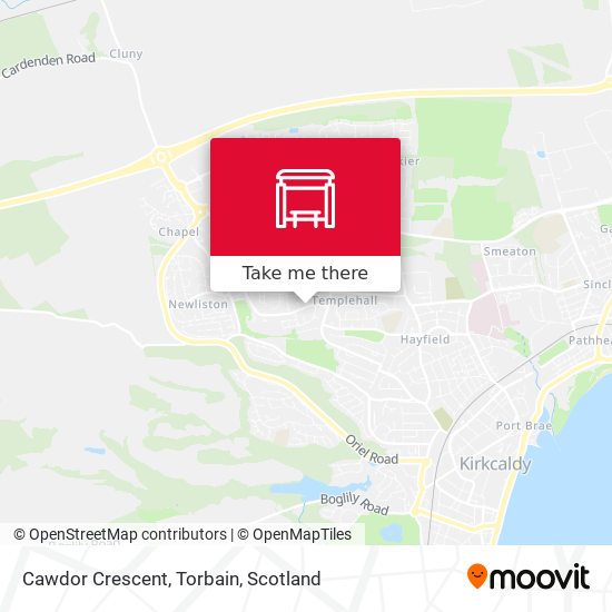 Cawdor Crescent, Torbain map