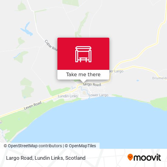 Largo Road, Lundin Links map