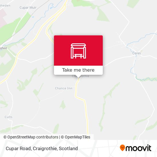 Cupar Road, Craigrothie map