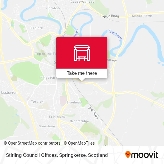 Stirling Council Offices, Springkerse map