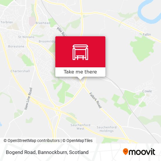 Bogend Road, Bannockburn map