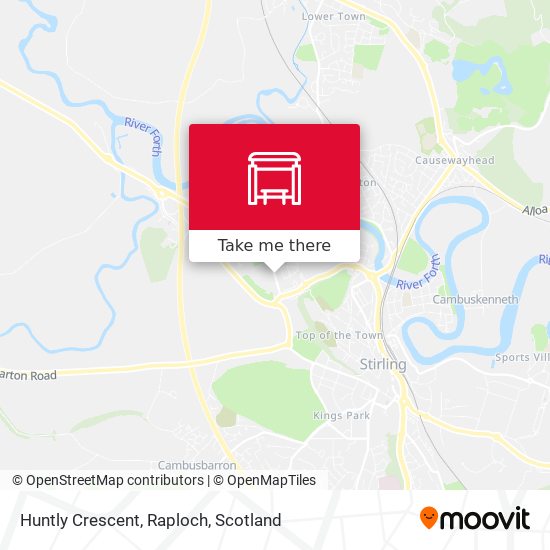 Huntly Crescent, Raploch map